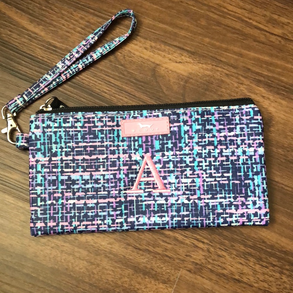 New, Scout Monogram A Wristlet